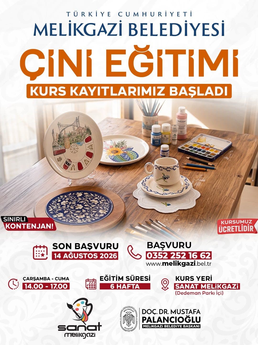 Melikgazi sanat kursları kayıtları başladı 