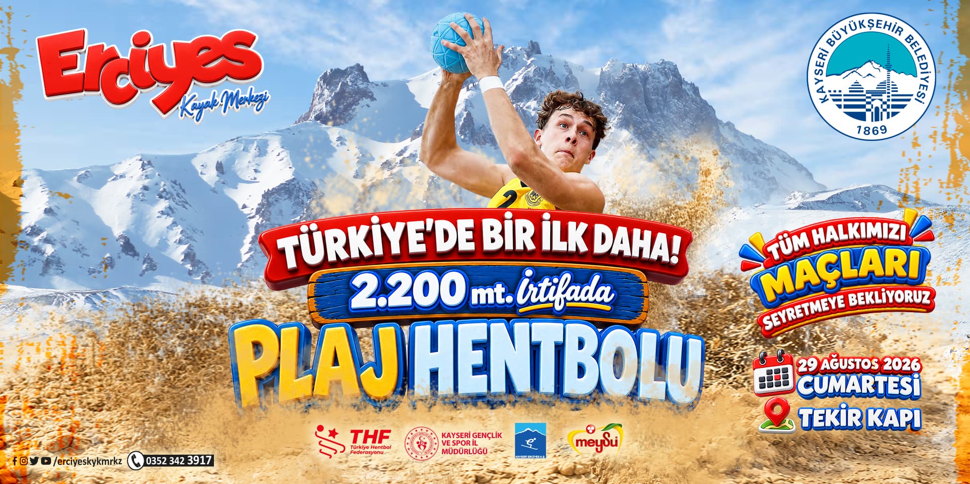 Erciyes’te plaj hentbolu heyecanı yaşanacak
