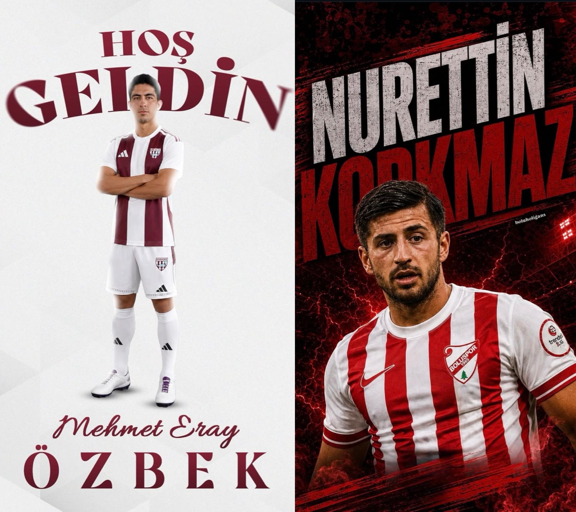 Kayserisporlu Mehmet Eray Bandırmaspor'a, Nurettin ise Boluspor'a transfer oldu