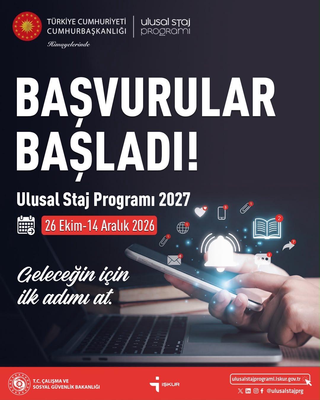 Ulusal Staj Programı 2027 başvuruları başladı