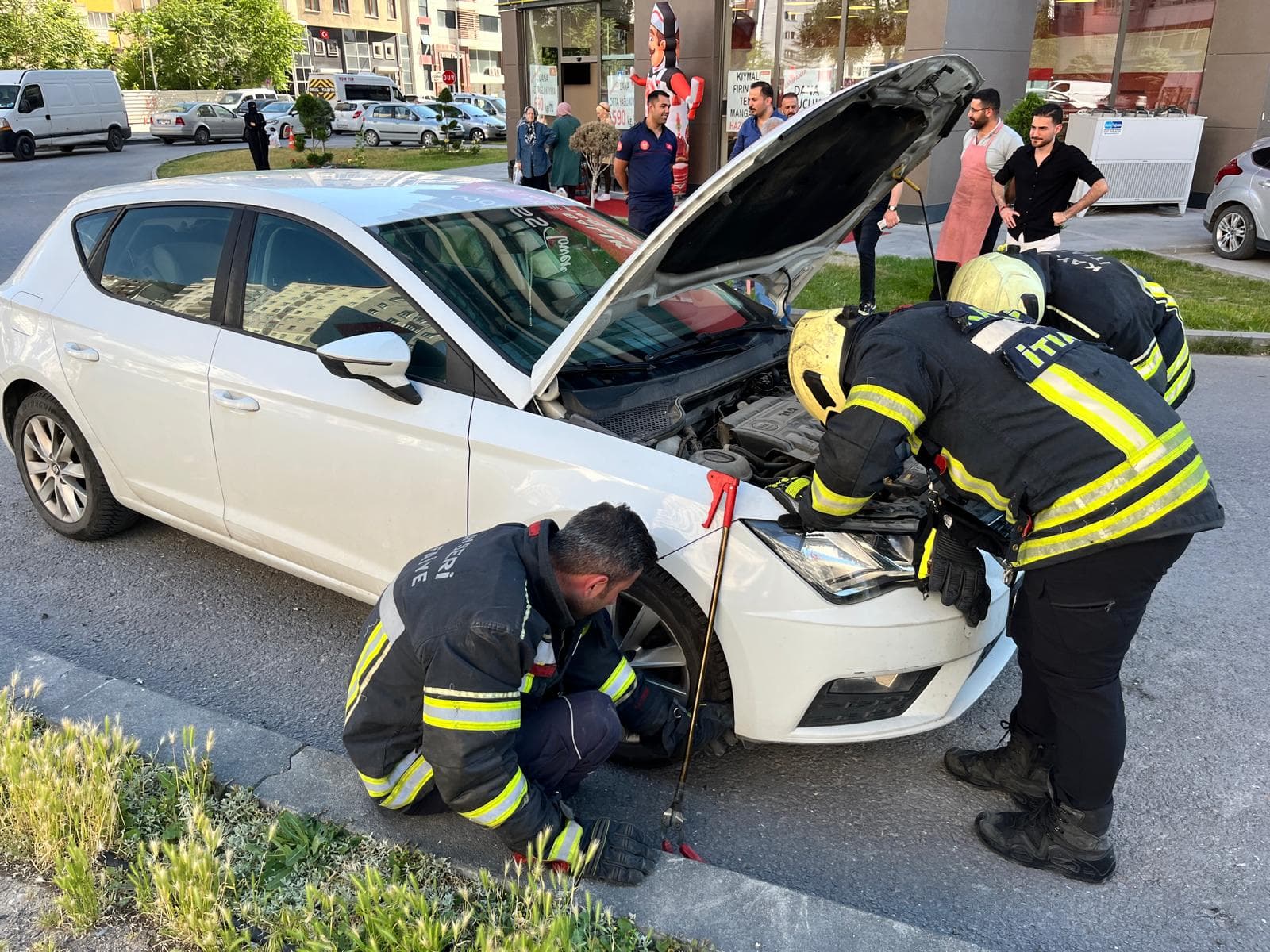 Otomobile giren yılan ekipleri harekete geçirdi