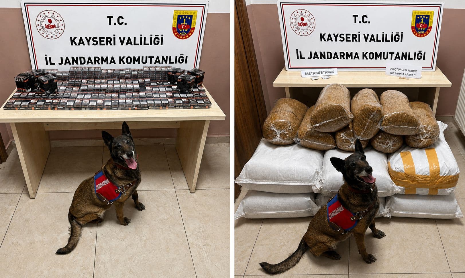 Jandarma ekiplerinin durdurduğu araçta metamfetamin ele geçirildi