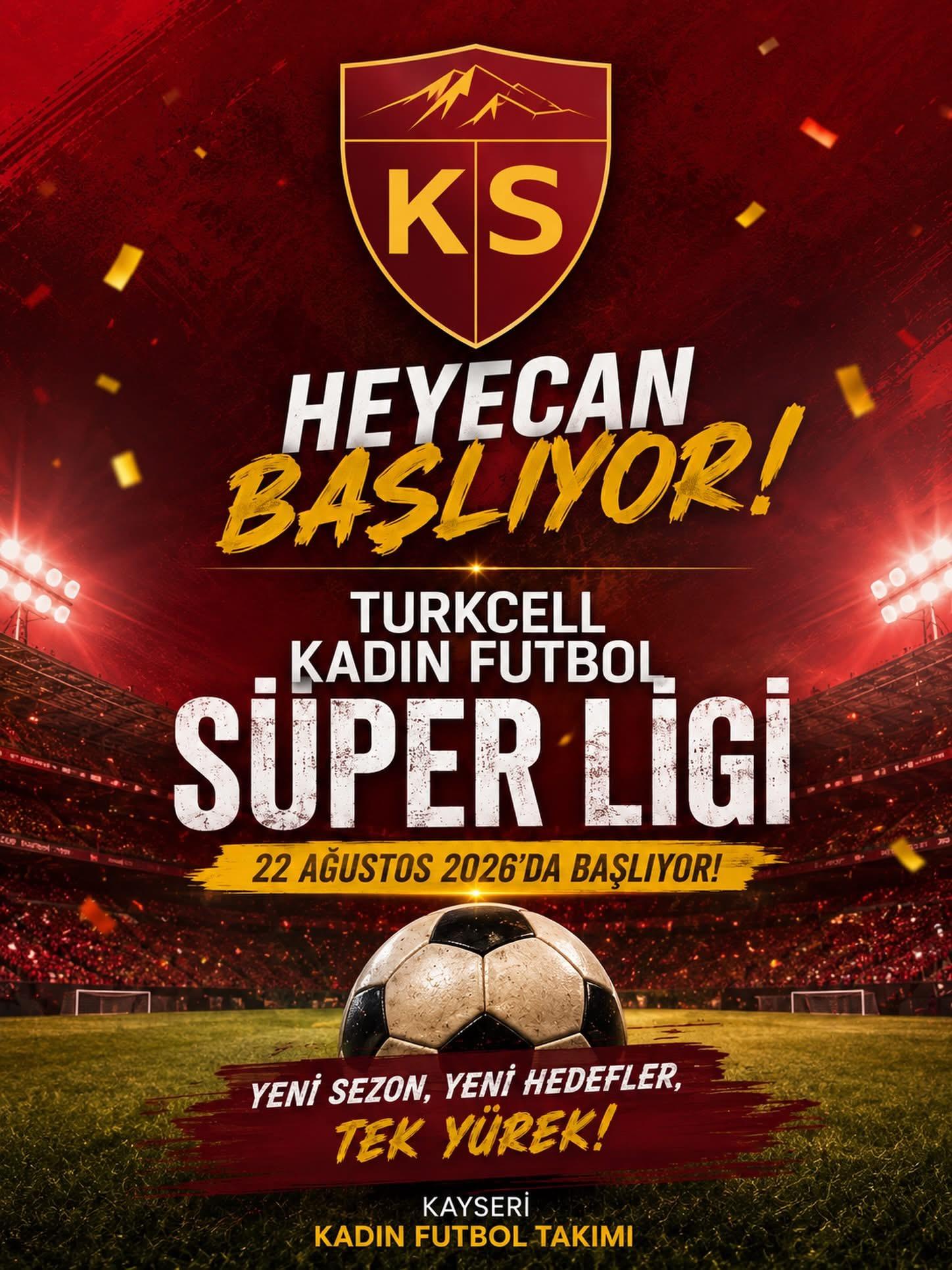 Kayseri Kadın FK ligdeki ilk maçına 22 Ağustos’ta çıkacak
