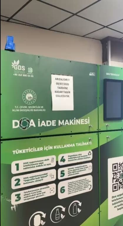 Kayseri'de depozito iade makineleri yoğun kullanıma dayanamadı