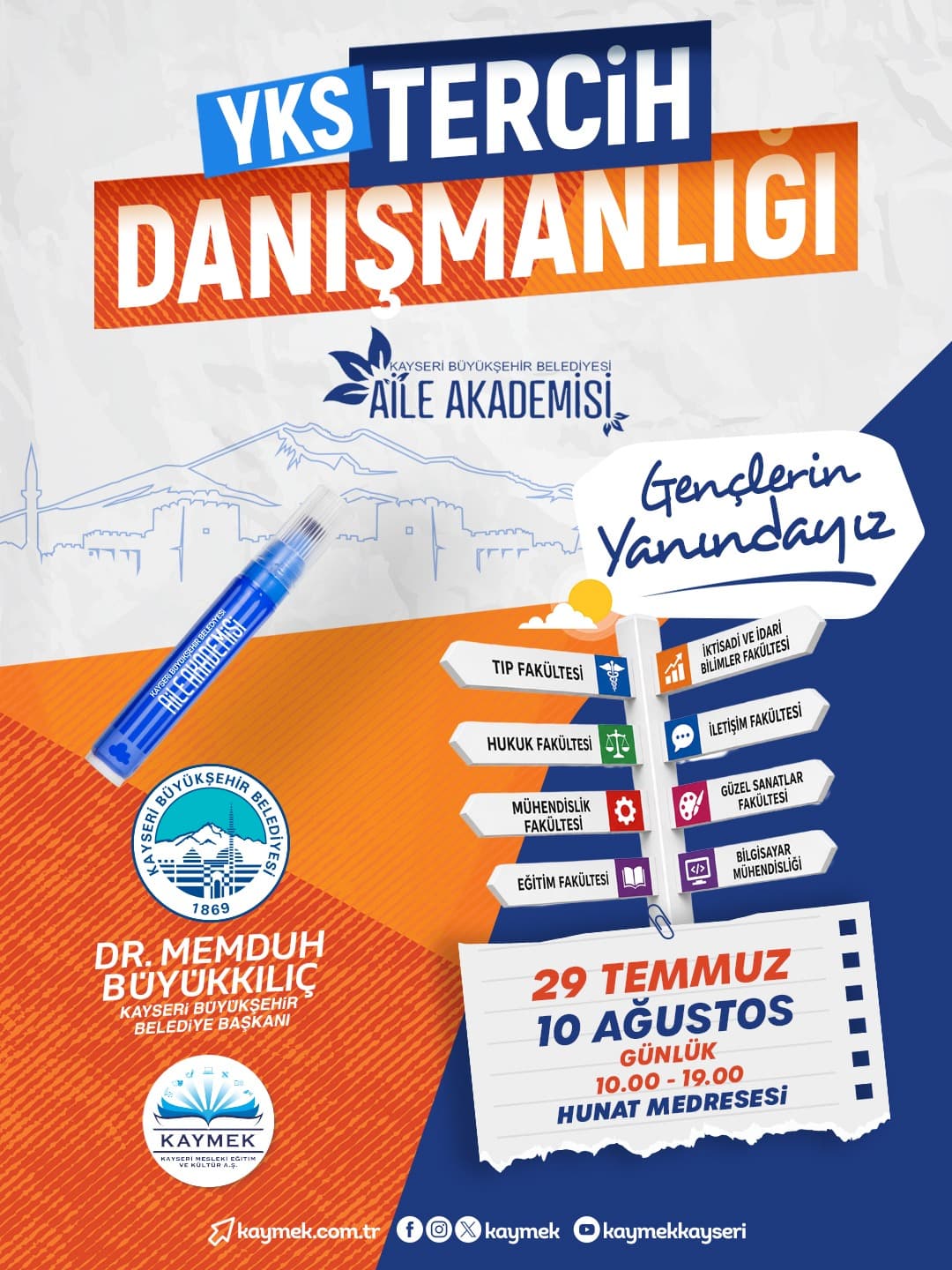 Büyükşehir’den üniversite adaylarına ücretsiz YKS tercih danışmanlığı desteği