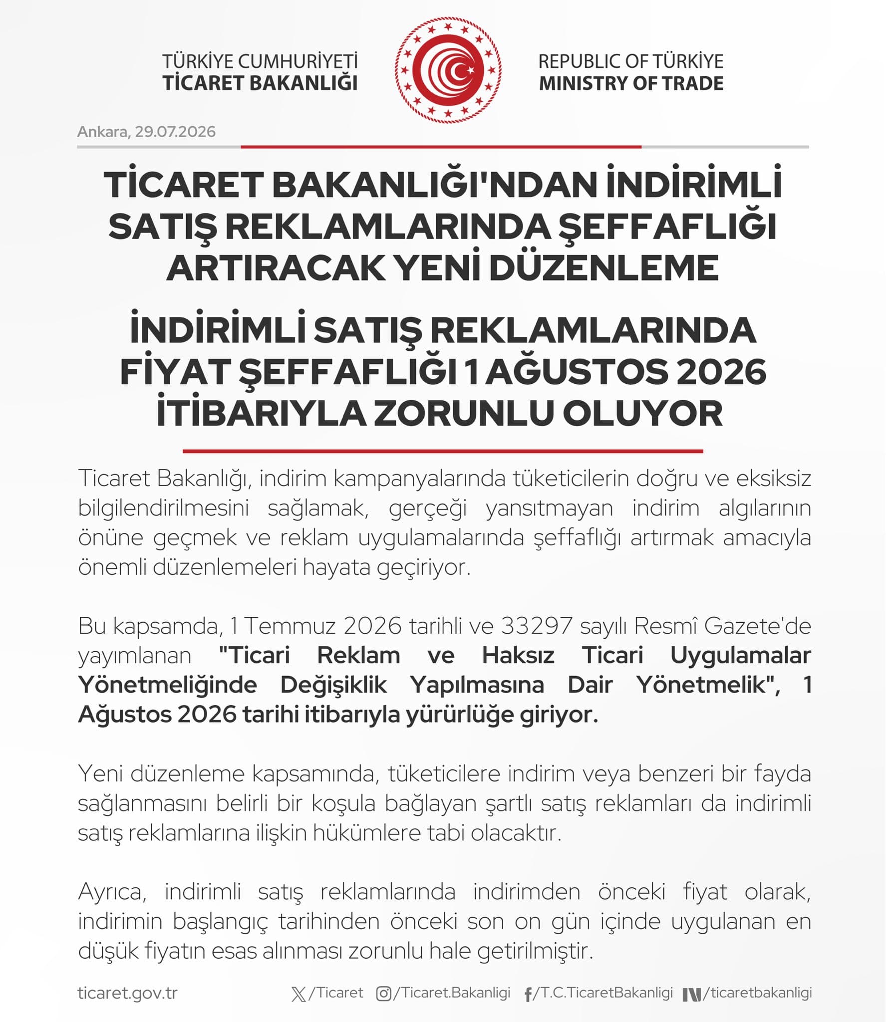 İndirimli satış reklamlarına şeffaflık geliyor