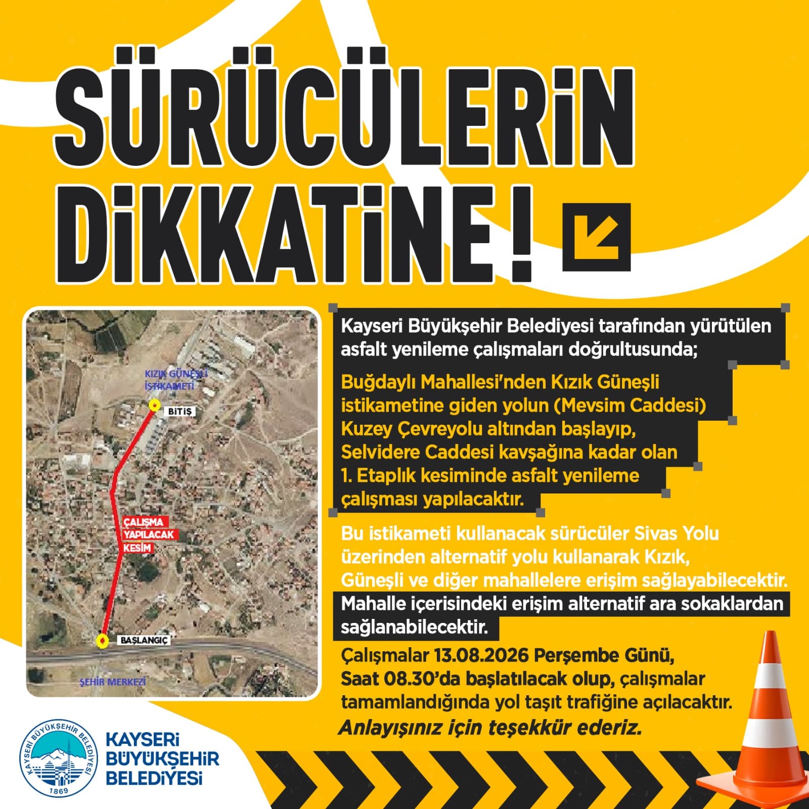 Sürücüler dikkat; Mevsim Caddesi trafiğe kapatılıyor