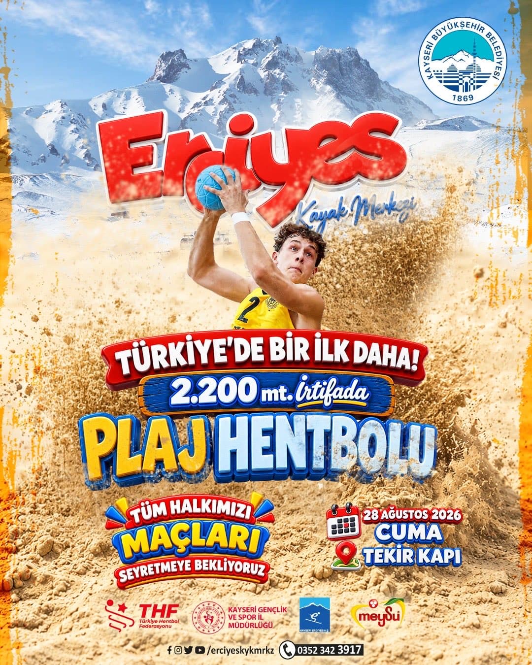 Erciyes’te düzenlenen plaj hentbolu cuma gününe alındı