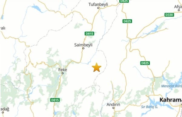 Adana’da 5.0 büyüklüğündeki deprem Kayseri’de de hissedildi