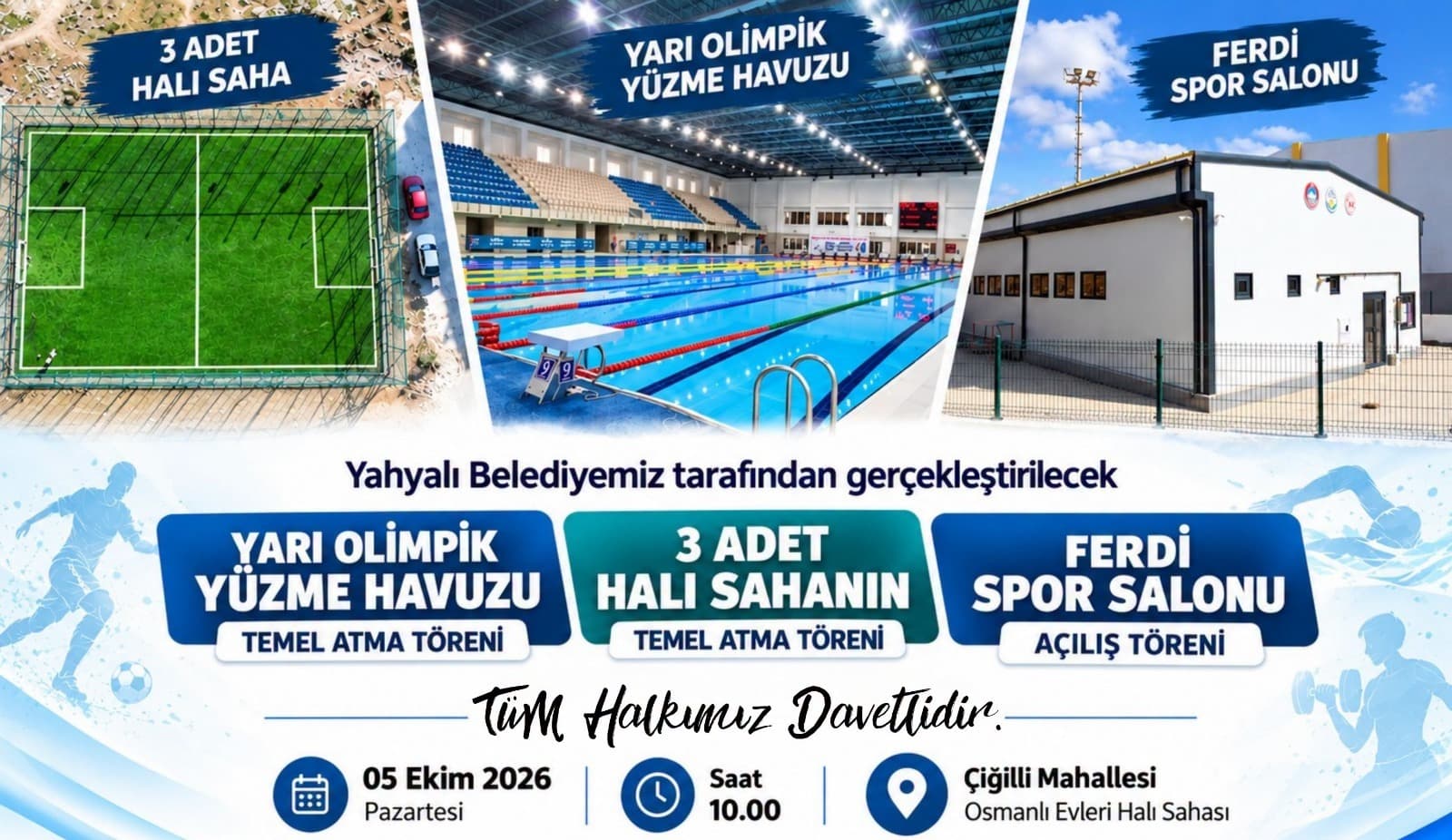 Yahyalı’da yeni spor tesisleri için temel atma ve açılış töreni düzenlenecek