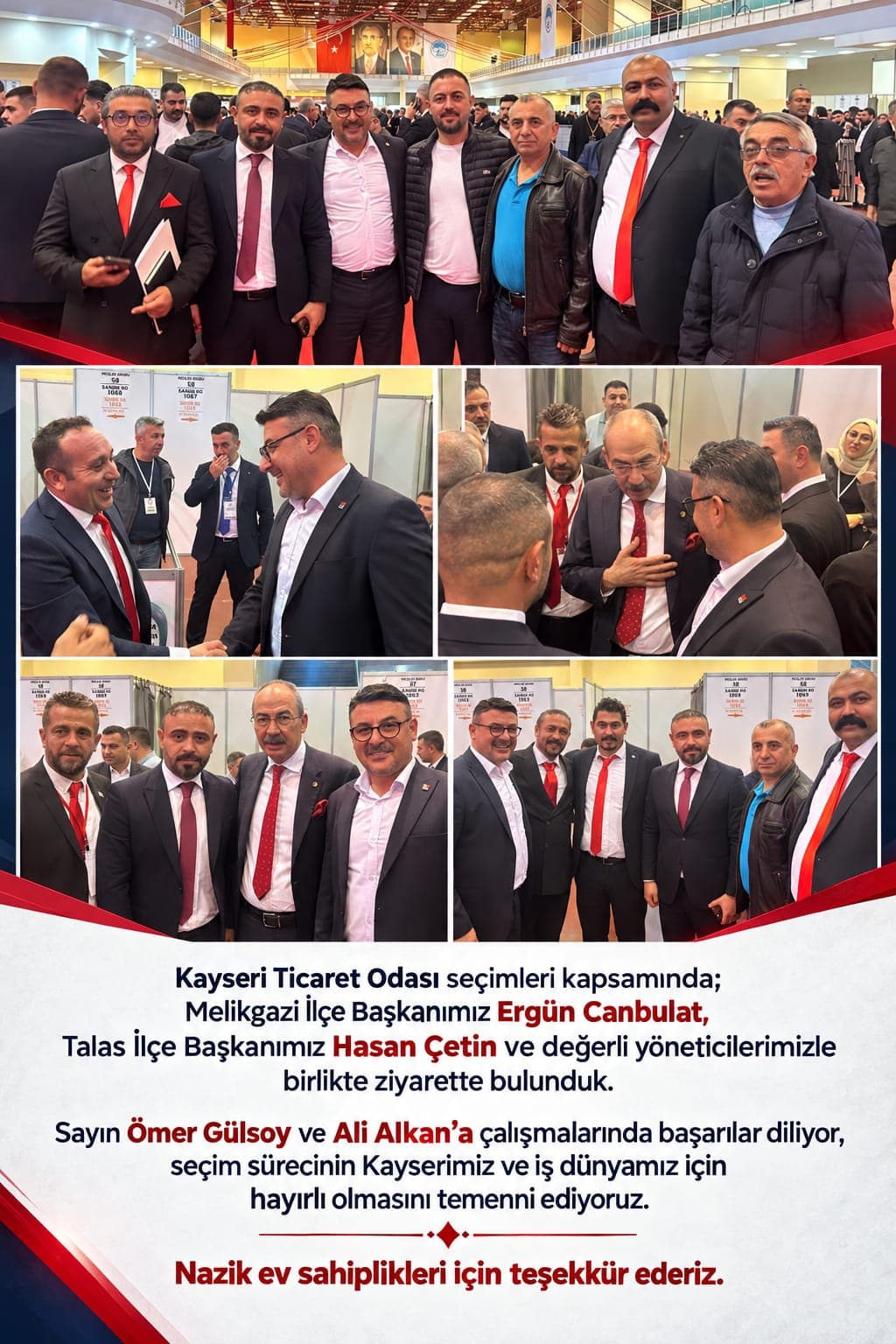 Melikgazi İlçe Başkanı Canbulat “Seçim sürecinin Kayserimiz ve iş dünyamız için hayırlı olmasını temenni ediyoruz”