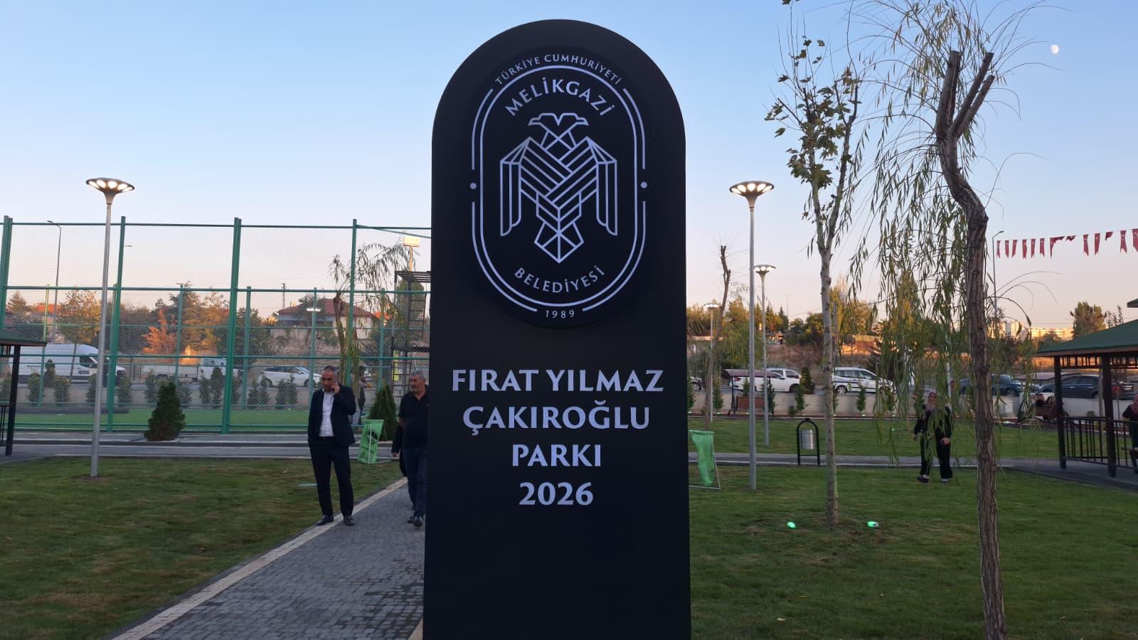 Fırat Yılmaz Çakıroğlu Parkı hizmete açıldı