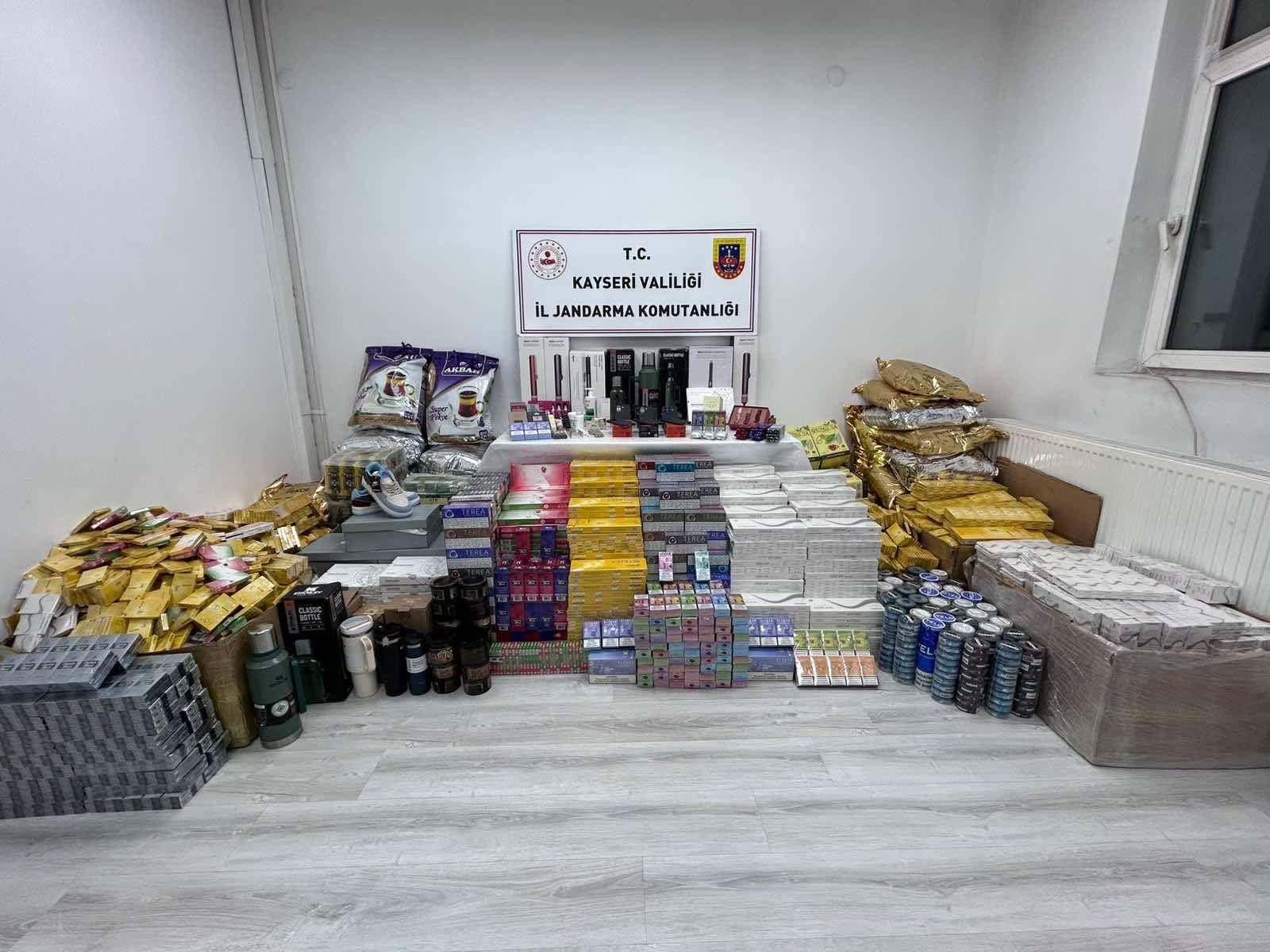 Kayseri'de 20 milyon TL değerinde kaçak ürün ele geçirildi
