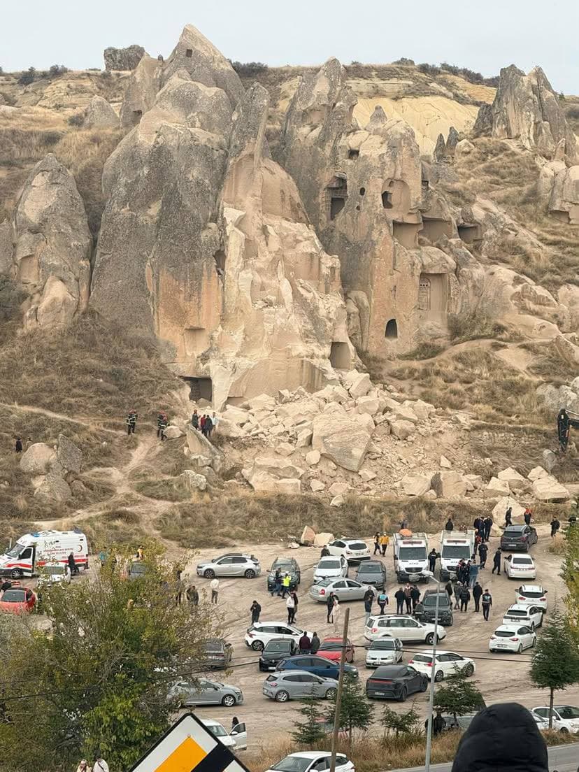Kapadokya’da peribacası çöktü: 2 kişi hayatını kaybetti
